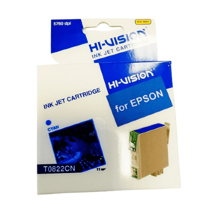 Картридж совместимый (аналоговый) для Epson Т0822 (EPI-10082C) Cyan HI VISION 