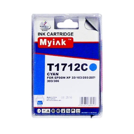 Картридж для (T1712) EPSON Expression Home XP-103/203/406 син (10ml, Dye) MyInk