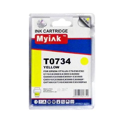 Картридж для (T0734N) EPSON St C79/CX3900/4900/5900 желт (11,4ml, Pigment) MyInk