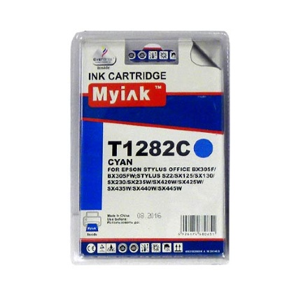 Картридж для (T1282) EPSON St S22/SX125/Office BX305 син (7ml, Pigment) MyInk