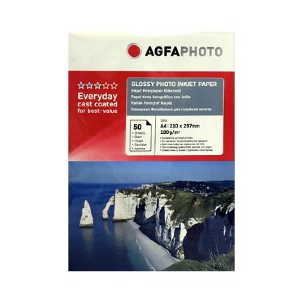 Фотобумага для струйной печати глянцевая А4, 180 г/м2 ,50л, AGFA