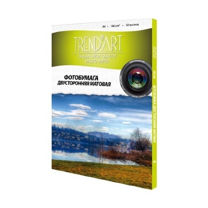 Фотобумага для струйной печати A4, 155 г/м2, 50л, Glossy, покрытие Cast Coated, двусторонняя TrendArt