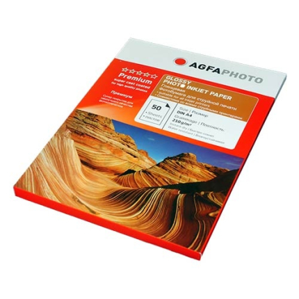 Фотобумага для струйной печати глянцевая А4, 210 г/м2, 50л, AGFA