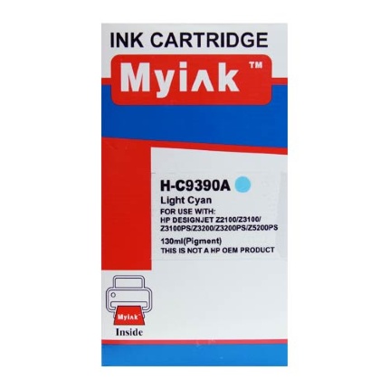 Картридж для ( 70) HP DesignJet  Z2100/Z3100/Z3200 C9390A св. син (130ml, Dye) MyInk