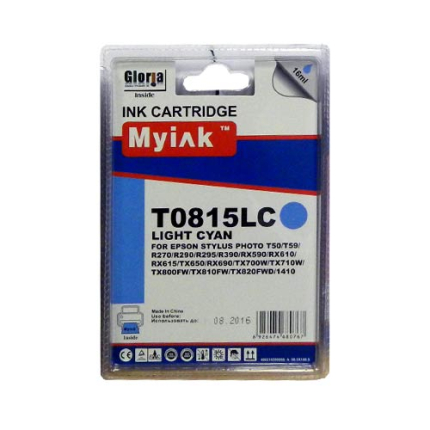 Картридж для (T0815/T0825) EPSON R270/390/RX590/TX700/1410 св.син (16ml, Dye) MyInk