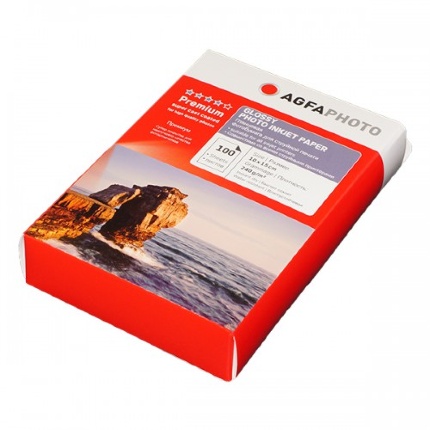 Фотобумага для струйной печати глянцевая А12(13х18), 240 г/м2, 100л, AGFA