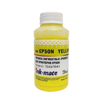 Чернила для EPSON (Т143/T141) (70мл, yellow, Pigment) EIM-143PY Ink-Mate