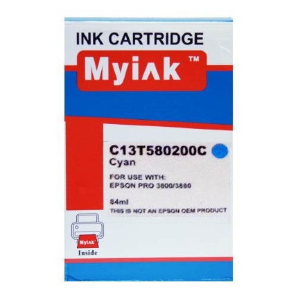 Картридж для (T5802) EPSON St Pro 3800/3880 син (84ml, Pigment, необходим чип оригинального картриджа) MyInk