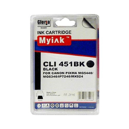 Картридж для CANON  CLI-451XLBK PIXMA iP7240/MG6340/5440/7140 ч (12ml, Dye) MyInk