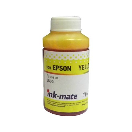 Чернила для EPSON (T6734/T1704) L800/ Expression Home XP-103/203/406 (70мл, yellow, Dye) EIM-801Y  Ink-Mate
