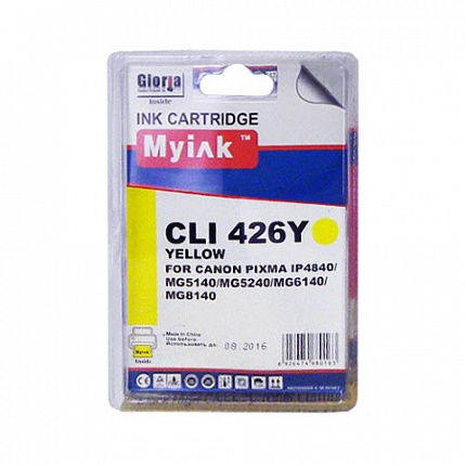 Картридж для CANON  CLI-426Y  PIXMA iP4840/MG5140/5240/6140/8140 желт (9ml, Dye) MyInk