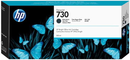 Картридж HP P2V65A №730 черный матовый (300 мл), оригинальный